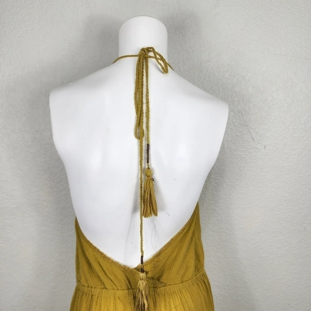 Free People Gauze Gold Boho Jumpsuit Size XS - Picture 9 of 16